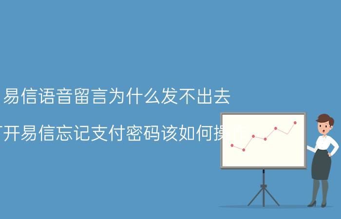 易信语音留言为什么发不出去 打开易信忘记支付密码该如何操作？